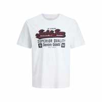 Мъжка Риза Jack And Jones Logo T-Shirt Mens Plus Size Cloud Dancer 