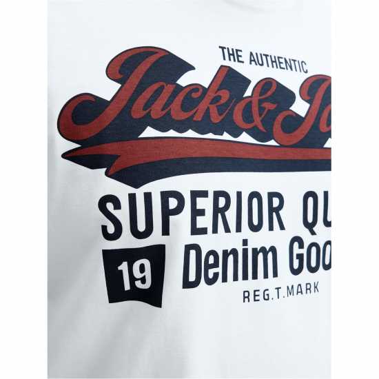 Мъжка Риза Jack And Jones Logo T-Shirt Mens Plus Size Cloud Dancer 