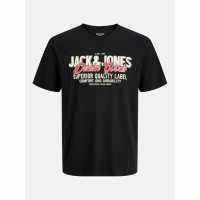 Jack and Jones Colour Logo T-Shirt Mens Plus Size Black Jack and Jones Colour Logo T-Shirt Mens Plus Size Black