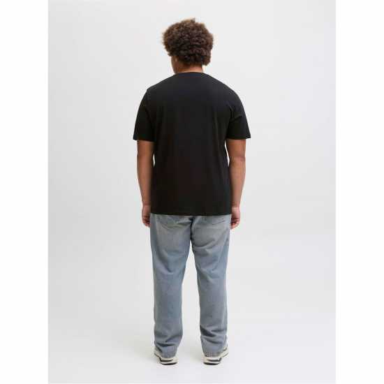Jack and Jones Colour Logo T-Shirt Mens Plus Size Black Jack and Jones Colour Logo T-Shirt Mens Plus Size Black