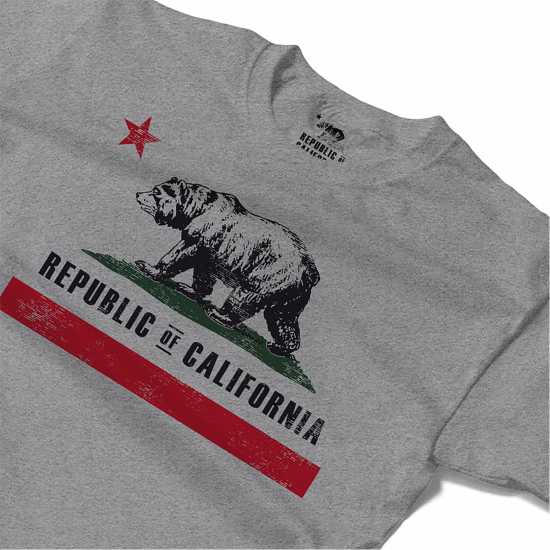 Republic Of California Old Flag Tee Sn99 Grey Marl Republic Of California Old Flag Tee Sn99 Grey Marl