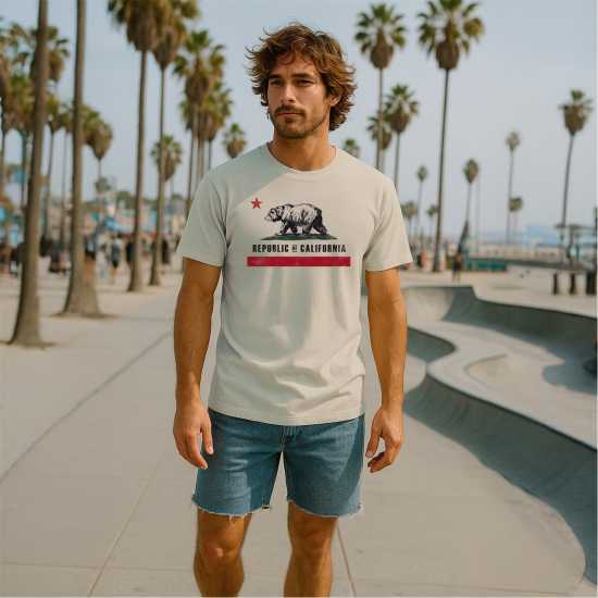Republic Of California Old Flag Tee Sn99 Natural Republic Of California Old Flag Tee Sn99 Natural