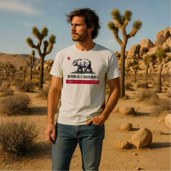 Republic Of California Old Flag Tee Sn99 Natural Republic Of California Old Flag Tee Sn99 Natural