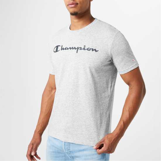 Champion Мъжка Риза Logo T-Shirt Mens Grey EM021 Мъжки ризи