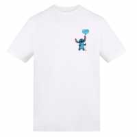 Character Disney Printed Adult Valentines Day Tee Stitch Balloon 