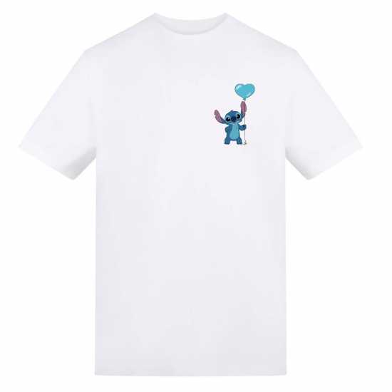 Character Disney Printed Adult Valentines Day Tee Stitch Balloon 
