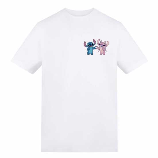 Character Disney Printed Adult Valentines Day Tee Stitch and Angel Heart 
