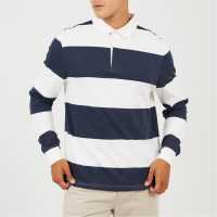 Brave Soul Rugby Shirt Sn62 Cream/Navy Brave Soul Rugby Shirt Sn62 Cream/Navy