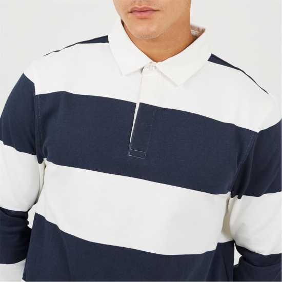 Brave Soul Rugby Shirt Sn62 Cream/Navy Brave Soul Rugby Shirt Sn62 Cream/Navy