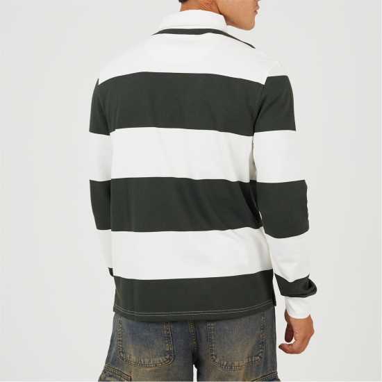 Brave Soul Rugby Shirt Sn62 Cream/Green Brave Soul Rugby Shirt Sn62 Cream/Green