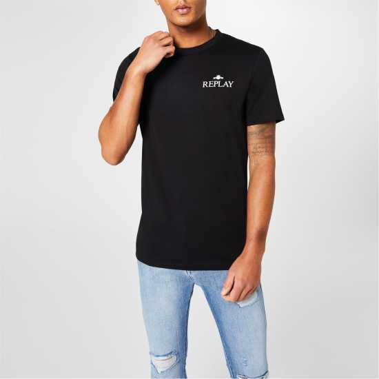 Replay Small Logo T-Shirt Black 098 - Tshirts under 20