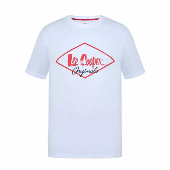Lee Cooper Мъжка Тениска Cooper Logo T Shirt Mens Бяло Мъжки тениски и фланелки