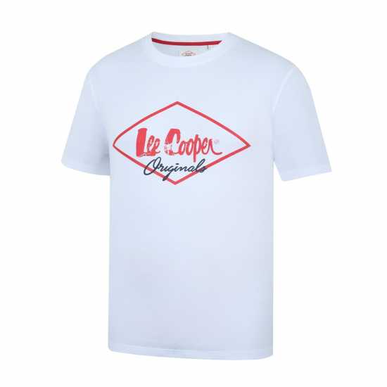 Lee Cooper Мъжка Тениска Cooper Logo T Shirt Mens Бяло Мъжки тениски и фланелки