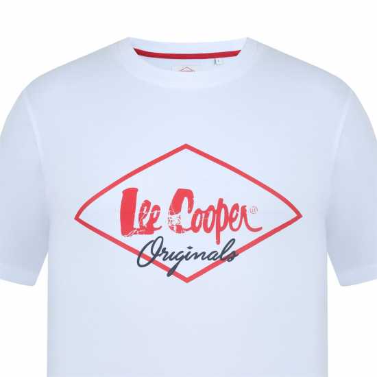 Lee Cooper Мъжка Тениска Cooper Logo T Shirt Mens Бяло Мъжки тениски и фланелки