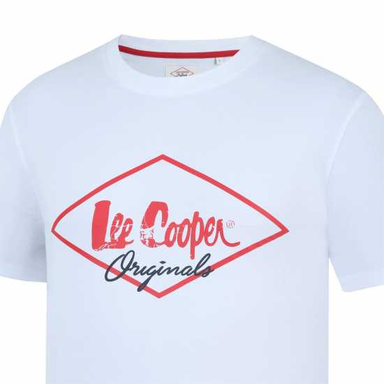 Lee Cooper Мъжка Тениска Cooper Logo T Shirt Mens Бяло Мъжки тениски и фланелки
