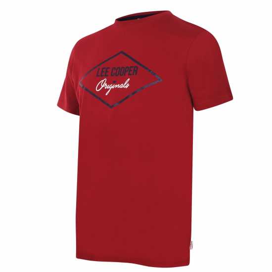 Lee Cooper Тениска Cooper Logo T Shirt Red - Мъжко облекло за едри хора