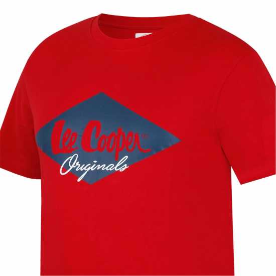 Lee Cooper Тениска Cooper Logo T Shirt Red Мъжко облекло за едри хора
