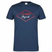 Lee Cooper Тениска Cooper Logo T Shirt Vintage Blue Мъжко облекло за едри хора