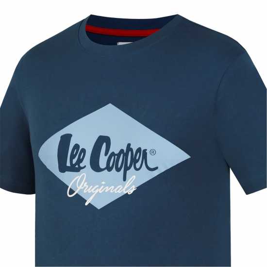 Lee Cooper Тениска Cooper Logo T Shirt Vintage Blue Мъжко облекло за едри хора