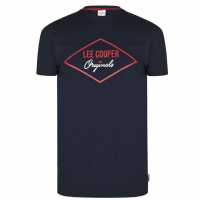 Lee Cooper Тениска Cooper Logo T Shirt Navy Мъжко облекло за едри хора