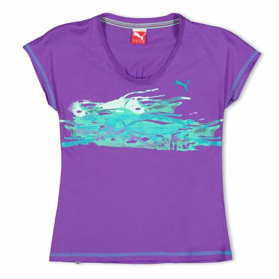 Puma Girls Wave Tee Juniors Puma Girls Wave Tee Juniors