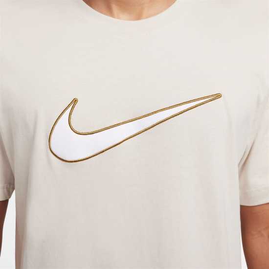 Nike Мъжка Тениска Къс Ръкав Sportswear Short Sleeve Top Mens Brown/White Мъжки ризи