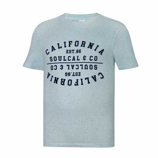 Soulcal Тениска Textured Flecked T Shirt Sky Blue Мъжки ризи