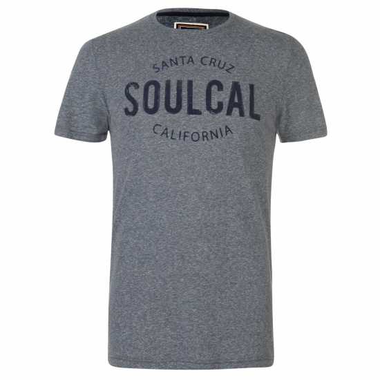 Soulcal Тениска Textured Flecked T Shirt Navy Мъжки ризи