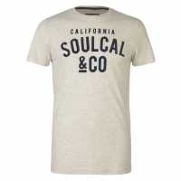 Soulcal Тениска Textured Flecked T Shirt Ecru Мъжки ризи