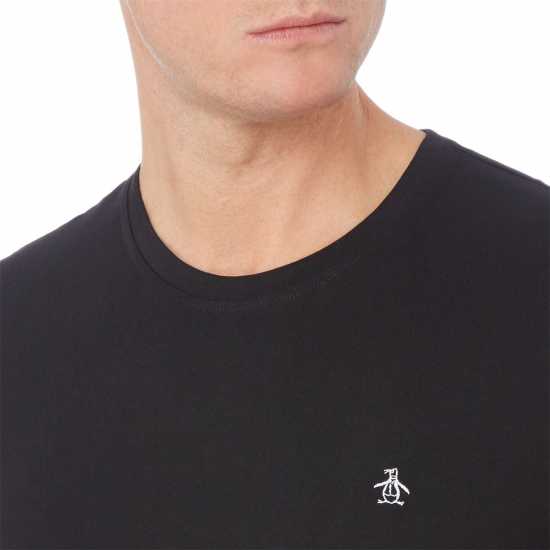 Original Penguin Pin Point Embroidered T-Shirt Black Мъжки тениски и фланелки
