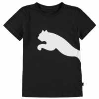 Puma Тениска Момчета Big Cat Qt T Shirt Junior Boys Black/White Детски тениски и фланелки