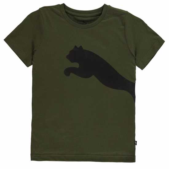 Puma Тениска Момчета Big Cat Qt T Shirt Junior Boys Forest Night - Детски тениски и фланелки