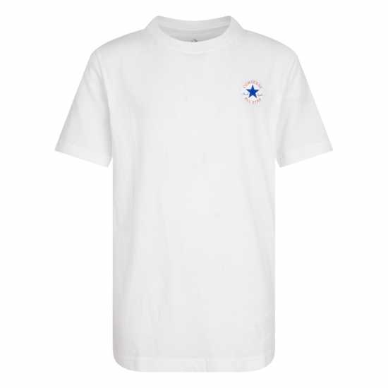 Converse Тениска Момчета Printed Tee Junior Boys White Детски тениски и фланелки