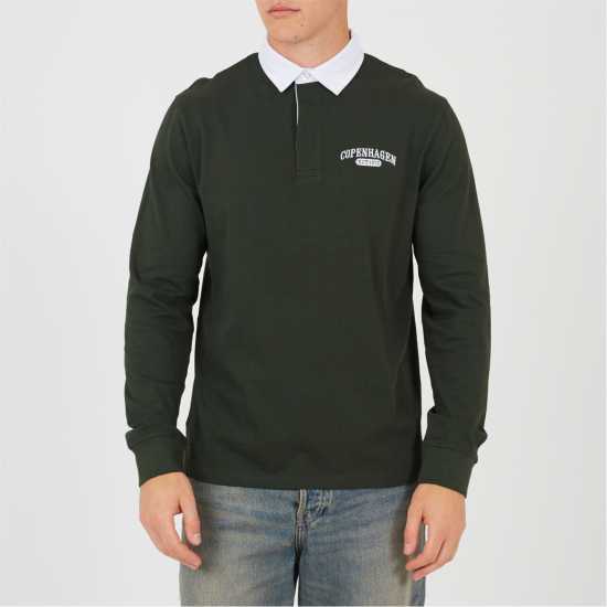 Brave Soul Блуза С Яка Men's Long Sleeved Rugby Polo Shirt  