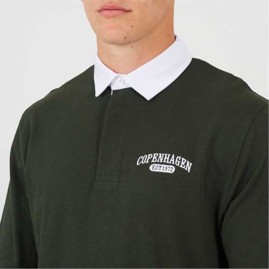 Brave Soul Блуза С Яка Men's Long Sleeved Rugby Polo Shirt  