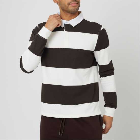 Brave Soul Блуза С Яка Men's Long Sleeve Rugby Polo Shirt Brave Soul Блуза С Яка Men's Long Sleeve Rugby Polo Shirt