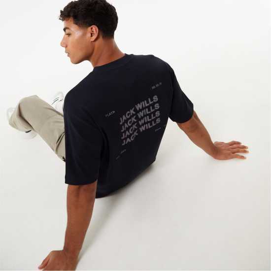 Тениска С Лого Jack Wills Tv Logo Tee  Мъжки ризи