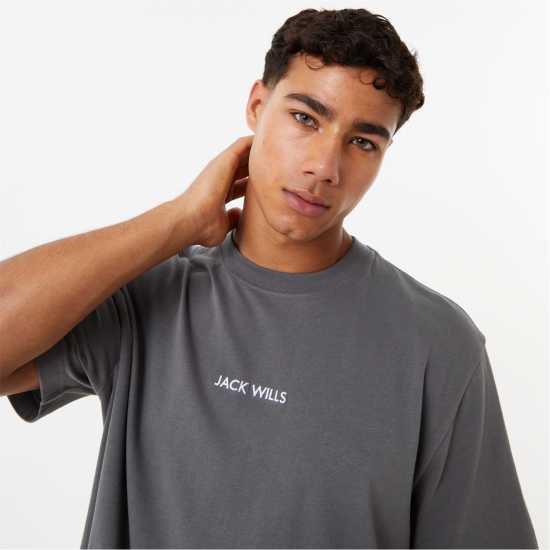 Тениска Jack Wills Minimal Graphic T Shirt Shark Мъжки ризи