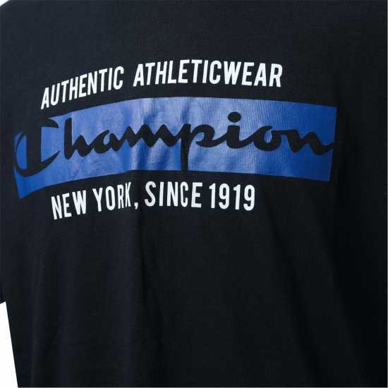 Champion Crew Tee Sn99 Black Мъжко облекло за едри хора