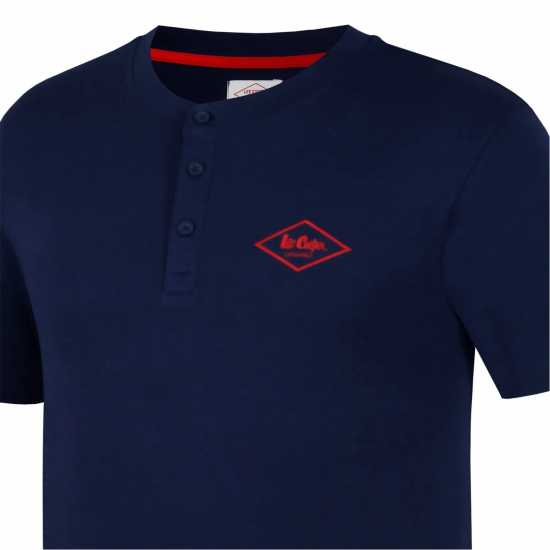 Lee Cooper Мъжка Тениска Essentials 3 Button T Shirt Mens