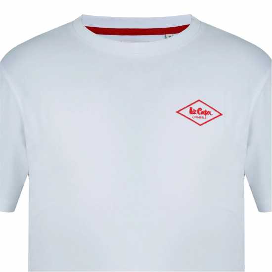 Lee Cooper Мъжка Тениска Cooper Essentials Crew Neck T Shirt Mens White Мъжки ризи