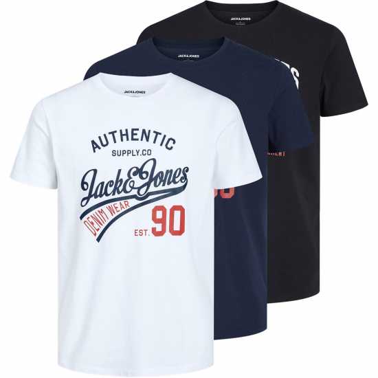 Мъжка Риза Jack And Jones Ethan 3-Pack Short Sleeve T-Shirt Mens  Мъжки тениски и фланелки