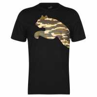 Puma Мъжка Тениска Big Cat Qt T Shirt Mens Black/Camo Мъжки ризи