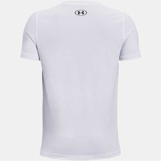 Under Armour Cotton Short Sleeve T-Shirt Junior Boys White Детски тениски и фланелки