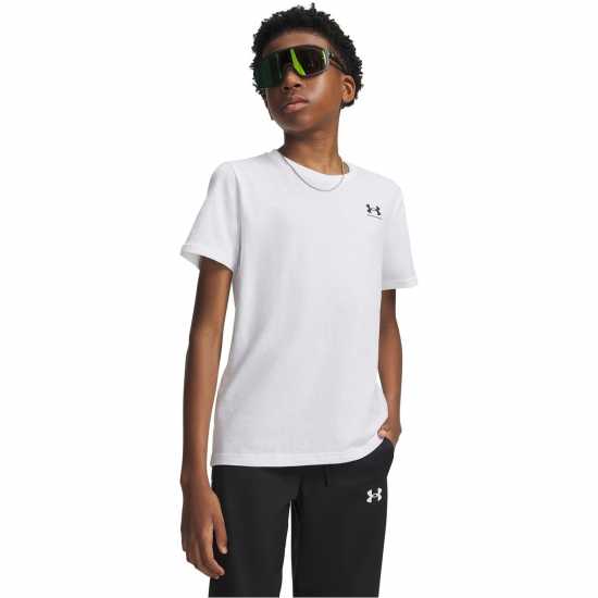 Under Armour Ua Sportstyle Boys Short Sleeve Бяло 