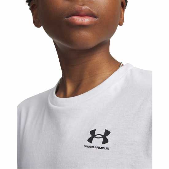Under Armour Ua Sportstyle Boys Short Sleeve Бяло 
