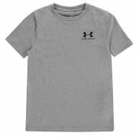 Under Armour Cotton Short Sleeve T-Shirt Junior Boys Steel Light Heather Детски тениски и фланелки