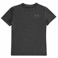 Under Armour Cotton Short Sleeve T-Shirt Junior Boys Black Medium Heather Детски тениски и фланелки