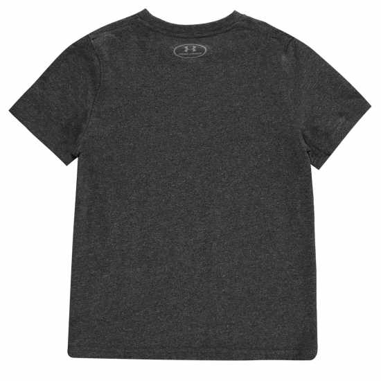 Under Armour Left Chest Logo Short Sleeve Juniors Черно средно хизер Детски тениски и фланелки