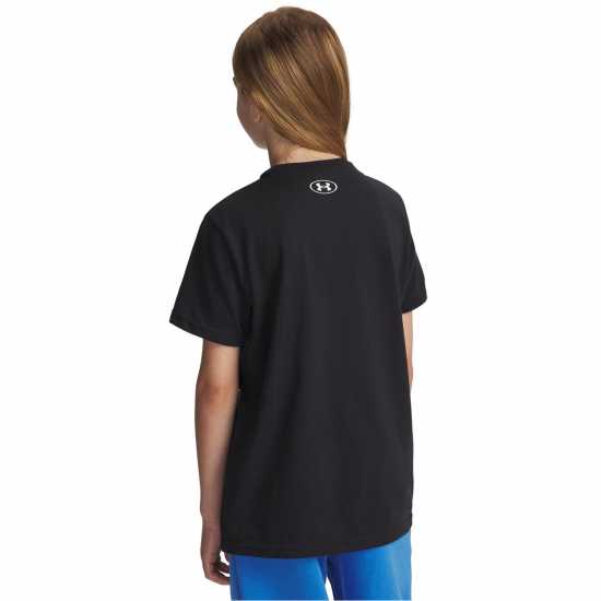 Under Armour Left Chest Logo Short Sleeve Juniors Черно средно хизер Детски тениски и фланелки